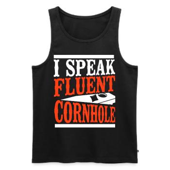 Joueur de sac de haricots de l’équipe Cornhole - Débardeur bio Premium Homme - noir - Devant - Michal (187cm)