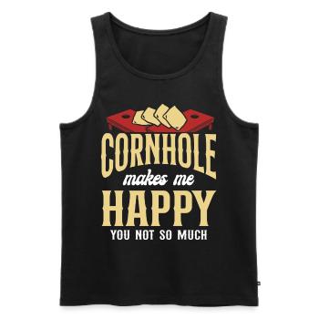 Cornhole Team Bean Bag Player - Männer Premium Bio Tank Top - Schwarz - Vorne - Michal (187cm)