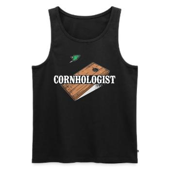 Cornhole Team Bean Bag Player - Männer Premium Bio Tank Top - Schwarz - Vorne - Michal (187cm)