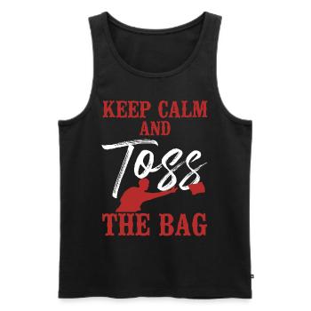 Cornhole Team Bean Bag Player - Männer Premium Bio Tank Top - Schwarz - Vorne - Michal (187cm)
