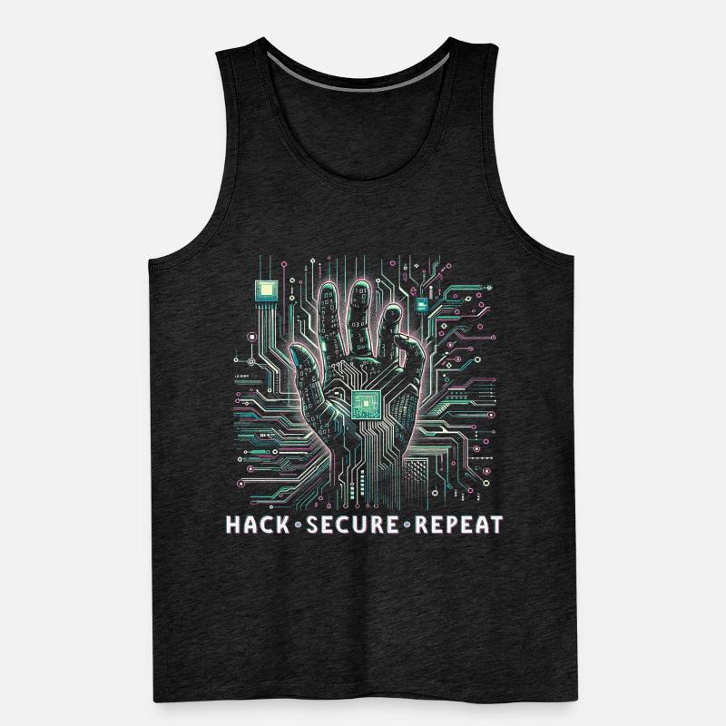Testeur d’intrusion Hack Secure Repeat Débardeur bio Premium Homme