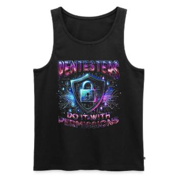 Penetrationstester Pentesters do with permission - Männer Premium Bio Tank Top - Schwarz - Vorne - AI Model Male 178 light (178cm)
