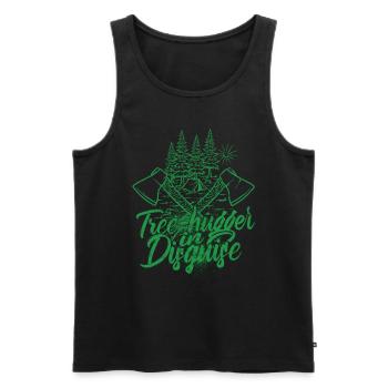 Bûcheron Tree-hugger déguisé - Débardeur bio Premium Homme - noir - Devant - Michal (187cm)