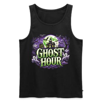 T-shirt d’Halloween mystique « Ghost Hour » - Débardeur bio Premium Homme - noir - Devant - AI Model Male 178 light (178cm)