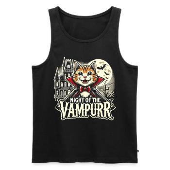 Vampire Cat Halloween T-Shirt - Men's Premium Organic Tank Top - black - Front - Michal (187cm)