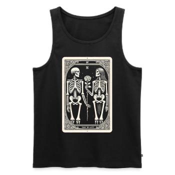 T-shirt squelette de tarot pour les fans d’Halloween - Débardeur bio Premium Homme - noir - Devant - AI Model Male 178 light (178cm)