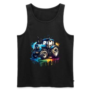 Tracteur - Débardeur bio Premium Homme - noir - Devant - AI Model Male 178 light (178cm)
