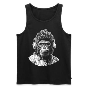 T-shirt urbain Gorilla Groove avec touche hip-hop - Débardeur bio Premium Homme - noir - Devant - AI Model Male 178 light (178cm)