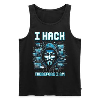 Penetrationstester I hack, therefore I am - Men's Premium Organic Tank Top - black - Front - AI Model Male 178 light (178cm)