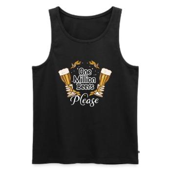 Un million de bières s’il vous plaît - Alcool buveur de bière - Débardeur bio Premium Homme - noir - Devant - AI Model Male 178 light (178cm)