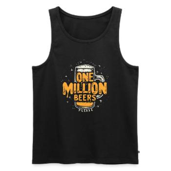 Un million de bières s’il vous plaît Design masculin humoristique - Débardeur bio Premium Homme - noir - Devant - AI Model Male 178 light (178cm)