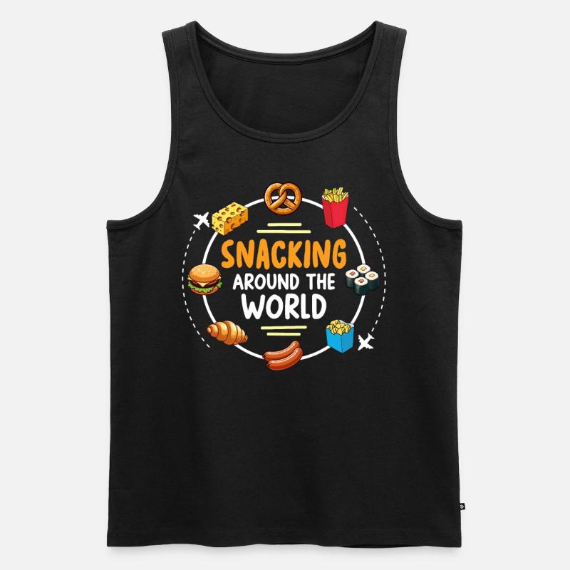 Snacking Around The World - Männer Premium Bio Tank Top - Schwarz