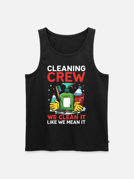 Cleaning Crew - Men's Premium Organic Tank Top - black