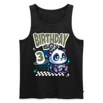 3rd Birthday Children's Birthday Gaming Panda - Men's Premium Organic Tank Top - black - Front - AI Model Male 178 light (178cm)