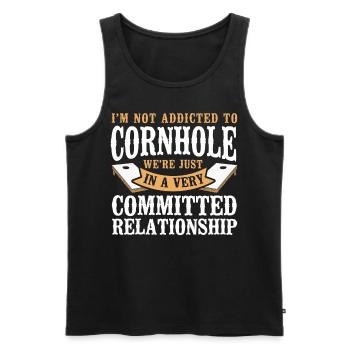 Cornhole Team Bean Bag Player - Männer Premium Bio Tank Top - Schwarz - Vorne - Michal (187cm)