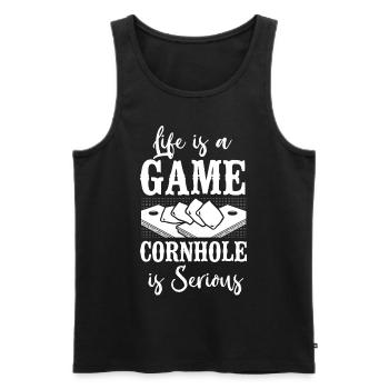 Cornhole Team Bean Bag Player - Männer Premium Bio Tank Top - Schwarz - Vorne - Michal (187cm)