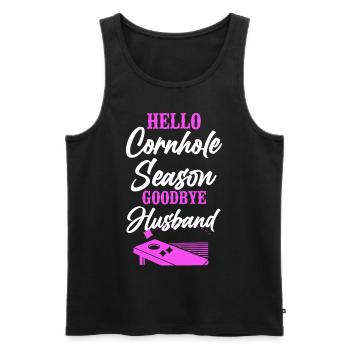 Cornhole Team Bean Bag Player - Männer Premium Bio Tank Top - Schwarz - Vorne - Michal (187cm)