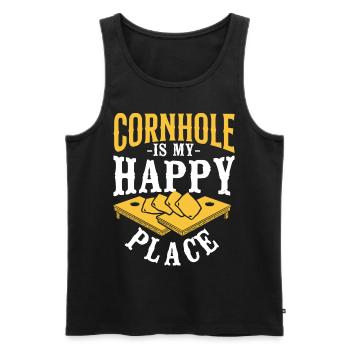 Cornhole Team Bean Bag Player - Männer Premium Bio Tank Top - Schwarz - Vorne - Michal (187cm)