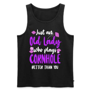Cornhole Team Bean Bag Player - Männer Premium Bio Tank Top - Schwarz - Vorne - Michal (187cm)