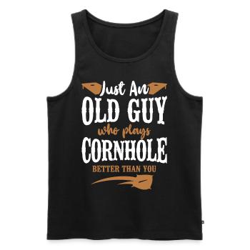 Cornhole Team Bean Bag Player - Männer Premium Bio Tank Top - Schwarz - Vorne - Michal (187cm)