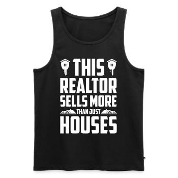 Agent immobilier Courtier immobilier Agent immobilier Agent immobilier - Débardeur bio Premium Homme - noir - Devant - AI Model Male 178 light (178cm)