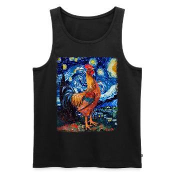 Ferme de poulets Ferme Nuit étoilée Peintres - Débardeur bio Premium Homme - noir - Devant - Michal (187cm)