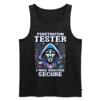 Penetration Tester: I make insecure secure - Men's Premium Organic Tank Top - black - Front - AI Model Male 178 light (178cm)