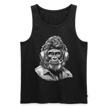 Hardrock-Gorilla-T-Shirt für echte Fans - Männer Premium Bio Tank Top - Schwarz - Vorne - Michal (187cm)