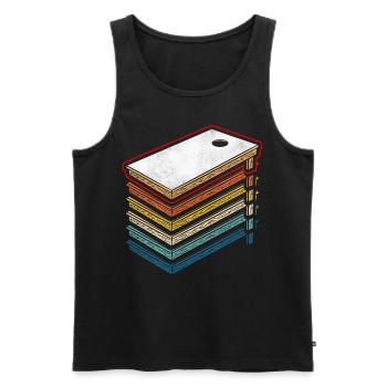 Cornhole Team Bean Bag Player - Männer Premium Bio Tank Top - Schwarz - Vorne - Michal (187cm)