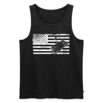 Joueur de sac de haricots de l’équipe Cornhole - Débardeur bio Premium Homme - noir - Devant - Michal (187cm)