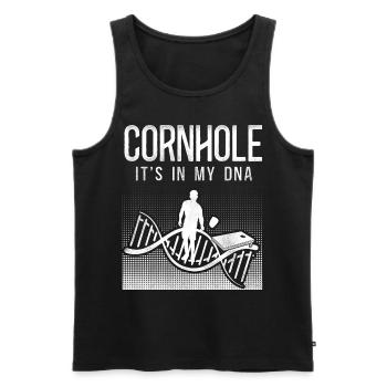 Cornhole Team Bean Bag Player - Männer Premium Bio Tank Top - Schwarz - Vorne - Michal (187cm)