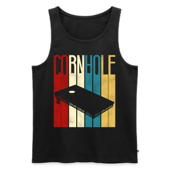 Joueur de sac de haricots de l’équipe Cornhole - Débardeur bio Premium Homme - noir - Devant - Michal (187cm)
