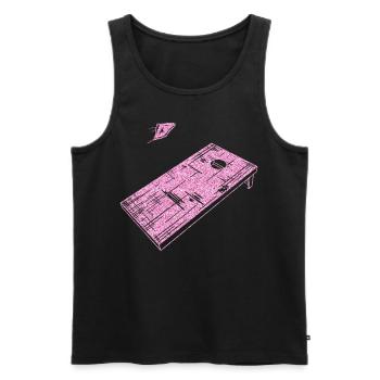 Cornhole Team Bean Bag Player - Männer Premium Bio Tank Top - Schwarz - Vorne - Michal (187cm)