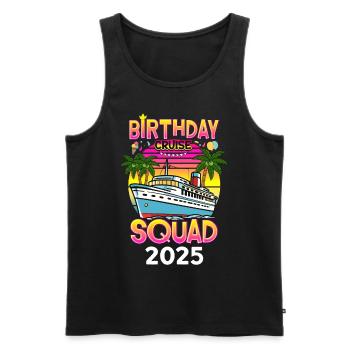 Birthday Cruise Squad 2025 - Männer Premium Bio Tank Top - Schwarz - Vorne - Michal (187cm)