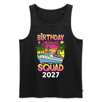 Birthday Cruise Squad 2027 - Männer Premium Bio Tank Top - Schwarz - Vorne - Michal (187cm)