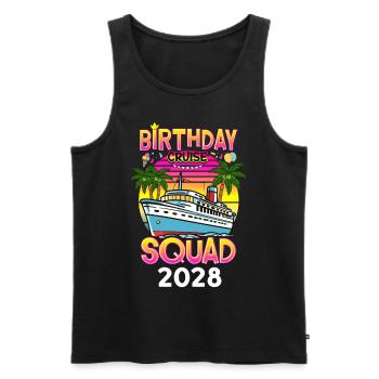 Birthday Cruise Squad 2028 - Männer Premium Bio Tank Top - Schwarz - Vorne - AI Model Male 178 light (178cm)