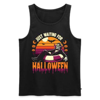 Vampire de vacances attendant Halloween - Débardeur bio Premium Homme - noir - Devant - Michal (187cm)