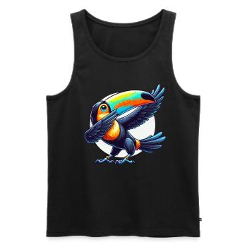 Toucan, Tropical Bird, Dabbing, Exotic - Men's Premium Organic Tank Top - black - Front - AI Model Male 178 light (178cm)
