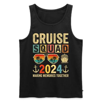 Escouade de croisière 2024 - Débardeur bio Premium Homme - noir - Devant - Michal (187cm)