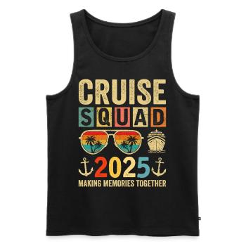 Escouade de croisière 2025 - Débardeur bio Premium Homme - noir - Devant - Michal (187cm)