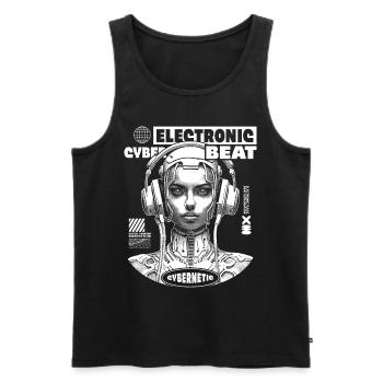 Elektronische Cyber Beats auf futuristischen Shirt - Männer Premium Bio Tank Top - Schwarz - Vorne - AI Model Male 178 light (178cm)