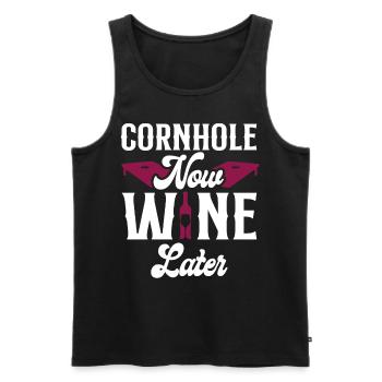 Joueur de sac de haricots de l’équipe Cornhole - Débardeur bio Premium Homme - noir - Devant - Michal (187cm)