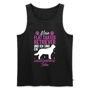 Flat Coated Retriever und Ich sind unschlagbar - Männer Premium Bio Tank Top - Schwarz - Vorne - AI Model Male 178 light (178cm)