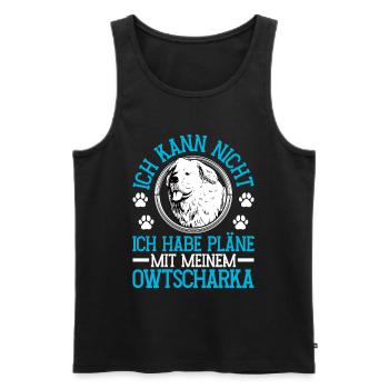 Ovcharka Plans with Caucasian Ovcharka - Men's Premium Organic Tank Top - black - Front - Michal (187cm)