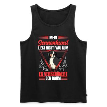 Mountain Dog beautifies space Swiss Mountain Dog - Men's Premium Organic Tank Top - black - Front - Michal (187cm)