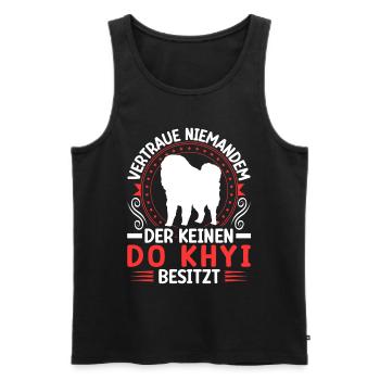 Own a Do Khyi Tibetan Mastiff Tibetan Mastiff - Men's Premium Organic Tank Top - black - Front - AI Model Male 178 light (178cm)