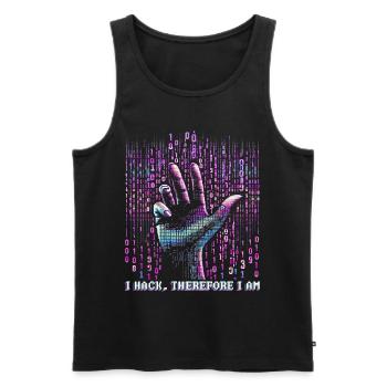 Penetrationstester I hack, therefore I am - Men's Premium Organic Tank Top - black - Front - AI Model Male 178 light (178cm)