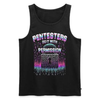 Penetrationstester Pentest like nobody's watching - Männer Premium Bio Tank Top - Schwarz - Vorne - AI Model Male 178 light (178cm)