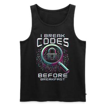 Penetration tester I break codes - Men's Premium Organic Tank Top - black - Front - AI Model Male 178 light (178cm)