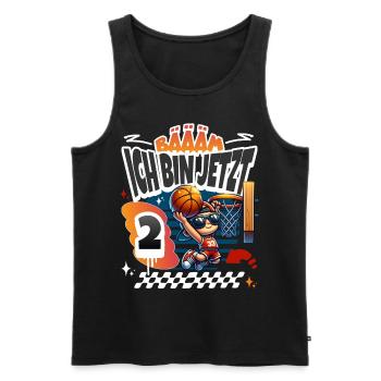 Basketball Bääm Ich Bin Jetzt 2. Geburtstag - Männer Premium Bio Tank Top - Schwarz - Vorne - AI Model Male 178 light (178cm)
